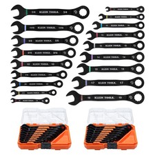 Klein Tools Ratcheting Combination Wrench Set Sae And Metric 18 Pieces