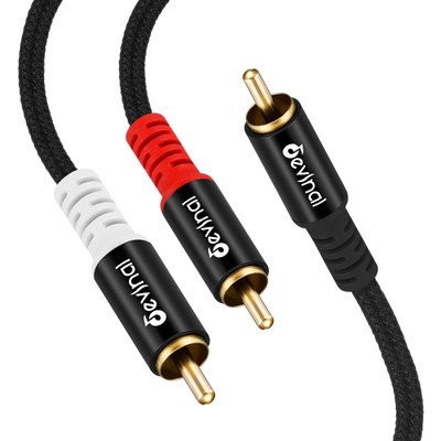 RCA Y Cable, RCA/Phono Y Splitter, RCA 1 Male to 2 Male Y Adapter, Male/Male ...