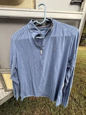 Tredstep Ireland Pullover Womens Large Blue 1/4 Zip Performance Equestrian