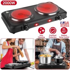 Electric Single/Dual Burner Camping Heated Hot Plate Stove Outdoor Burner Stove