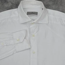 Canali Shirt Mens 39 15.5 White Impeccabile Dress Button Front Made Italy