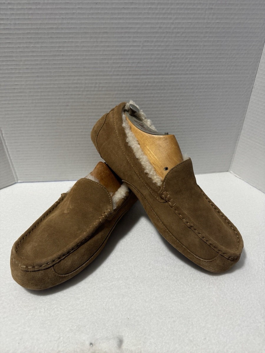 Mens Slippers Fur Lined Outdoor Moccasins Rockport Premium Brown