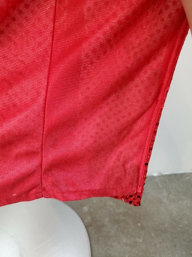 Vintage 70's 80's Disco Club Dress Red Sequin Long Gown XS/ Small Prom Sparkly - Picture 9 of 11