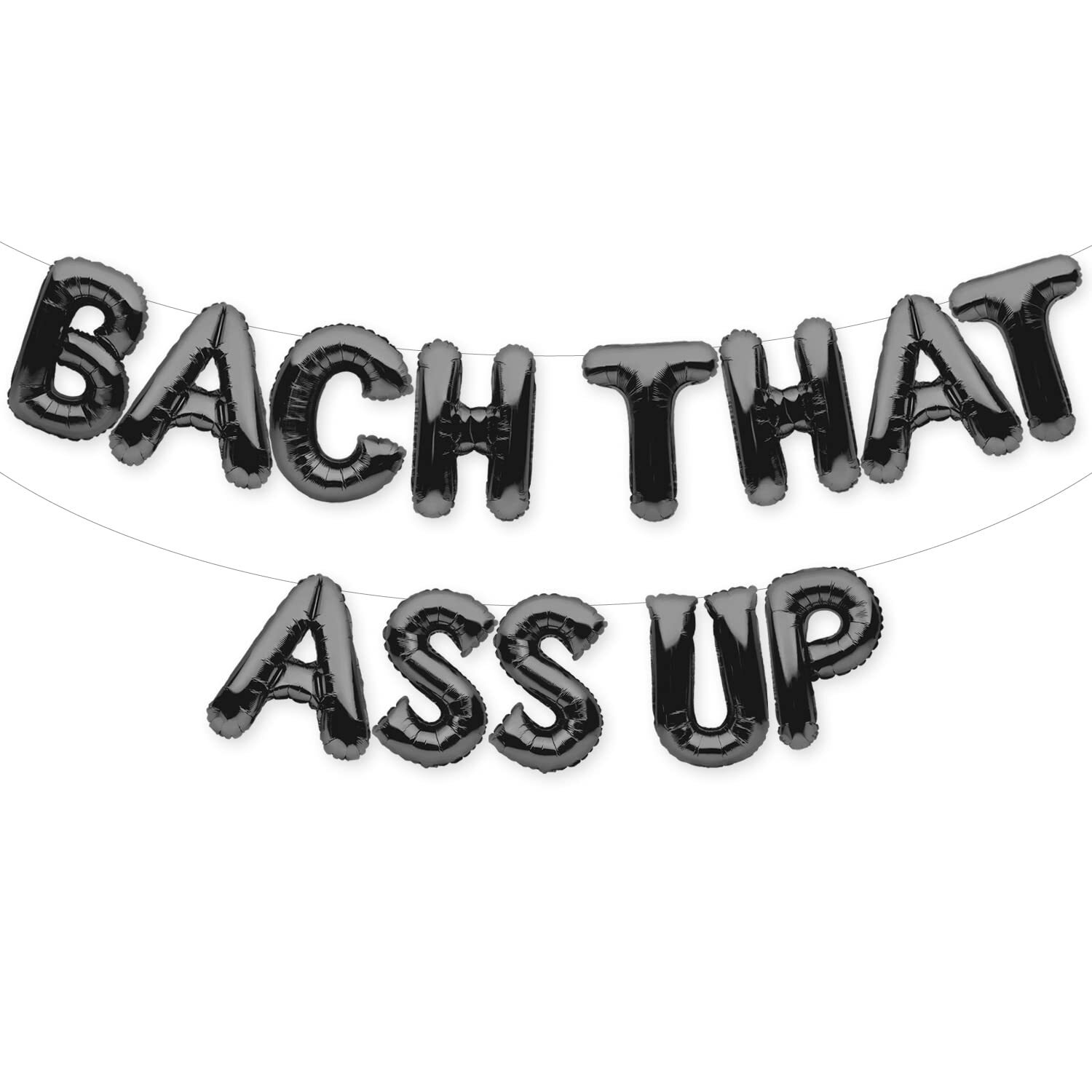 PartyForever BACH THAT ASS UP Balloons Banner Black Bachelorette Party Decora...