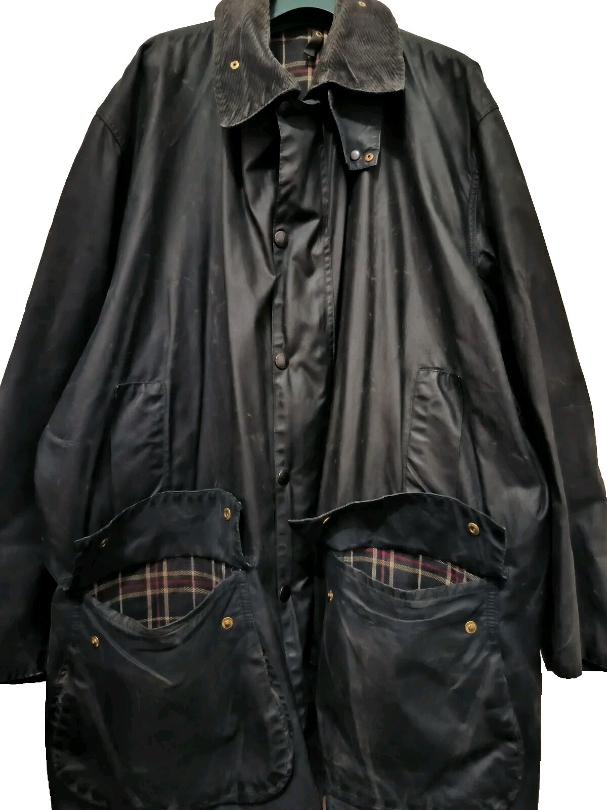 Barbour Border Navy Wax Jacket 46in XXL Liner And Repair Kit Read