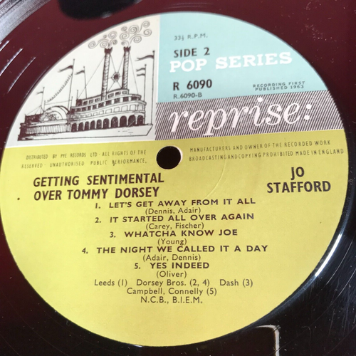 JO STAFFORD Getting Sentimental Over Tommy Dorsey 1963 UK vinyl LP reprise - Picture 3 of 4