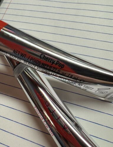 MALLY KISS ME TINTED LIP OIL - Set of 2 - New w/o Box Sealed Cherry Pop & Clear - Picture 2 of 5