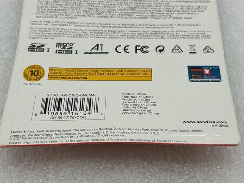 Carte mémoire microSDXC UHS-I SanDisk Ultra A1 16 Go 98 Mo/s 653 X gratuite S/H - Photo 4 sur 5