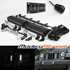 FOR 07-16 WRANGLER JK 48W 3200LM GRILLE VERTICAL LED LIGHT BAR/MOUNTING BRACKET