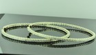 5.50 ct 14k Yellow Gold Natural Diamond Hoop Earring inside outside snap closure — photo 2