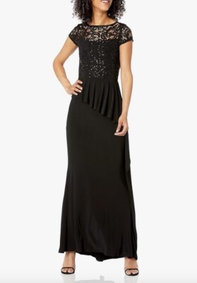 knee length dresses for ladies Black Lace Maxi Dress