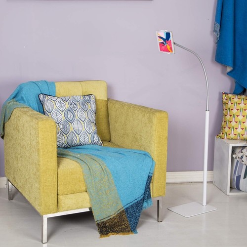 Elegant Adjustable Tablet Floor Stand with Flexible Gooseneck for 3.5"-10.6" - Picture 9 of 10