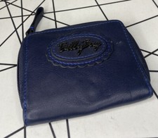 BILLY BAG LONDON Leather Zip Purse Wallet Navy Blue