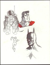 LOSTON WALLACE SIGNED SUPERMAN, BATMAN ORIGINAL ART! FREE SHIPPING!