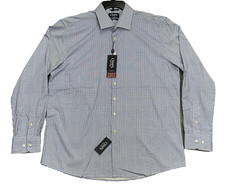 NWT Chaps Shirt Mens XL 17/17.5 34/35 Blue Slim Fit Performance Wicking Stretch