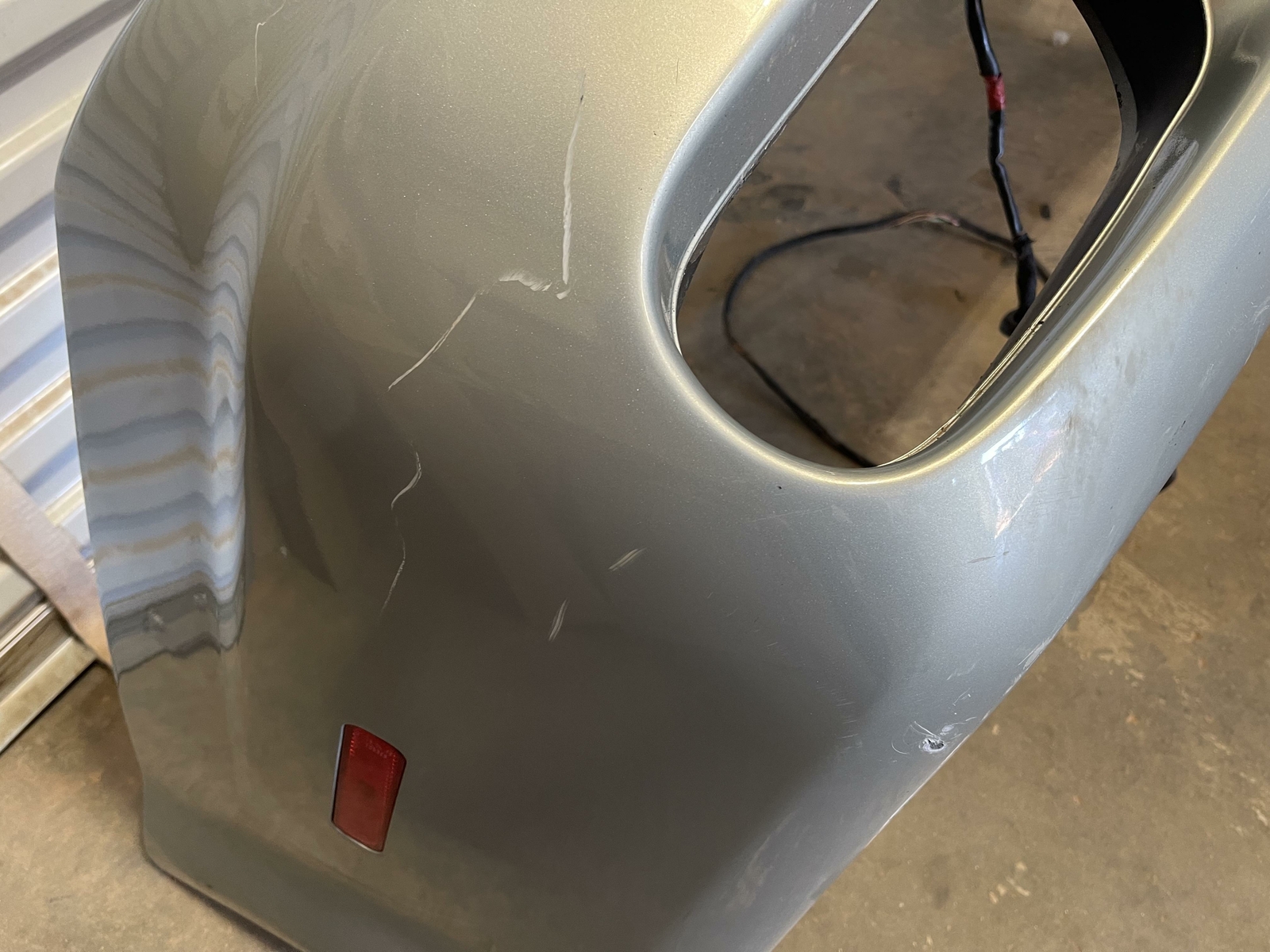 2005-2008 MASERATI QUATTROPORTE REAR BUMPER COVER W/ SENSORS SILVER OEM