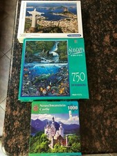LOT OF 3 VERY NICE 500 - 750 - 1000pc JIGSAW PUZZLES - PLENTY TO KEEP YOU BUSY