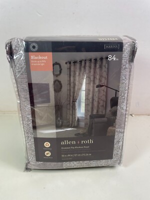 allen + roth 84in Flax Room Darkening Thermal Lined Grommet Single ...