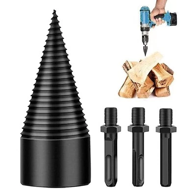 PS STORE Vite Conica Spaccalegna 50 MM Fresa Legno Punta Per Trapano Con 3 Attacchi Brico