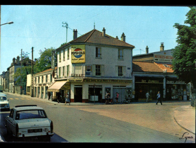 ARGENTEUIL (95) PEUGEOT 404 & RENAULT 4L im CAFE-TABAC-ZEITUNGEN & Geschäfte 1989