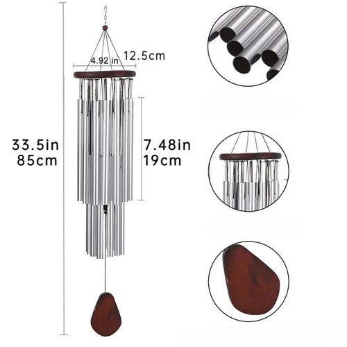 Carillon a vento grande 27 tubi cappella campane campane a vento esterno giardino decorazione casa regalo - Foto 4 di 10