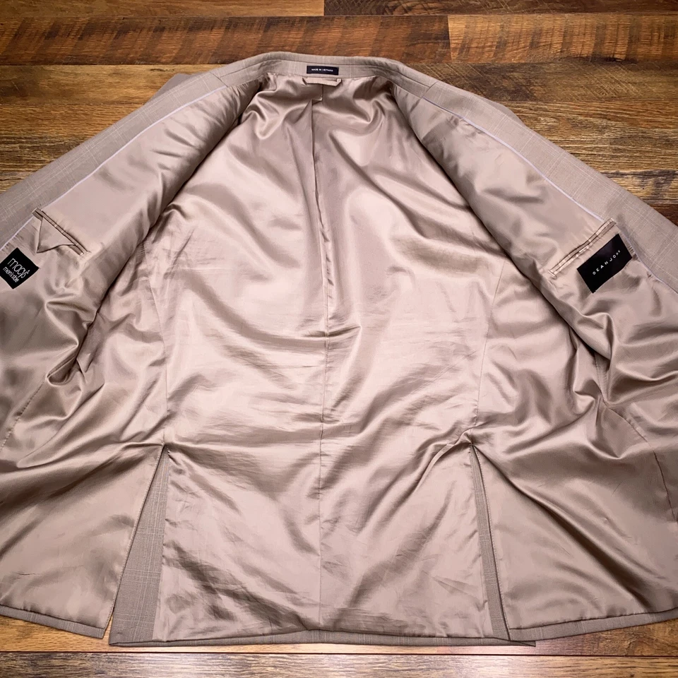 Traje Sean John 50R Tostado 2 Piezas Pantalones 42x25 Ventana Foto 4 de 4