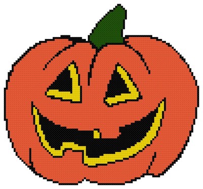 Counted Cross Stitch Pattern Halloween Pumpkin Free Us Shipping Ebay