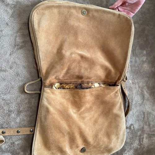 Bolso Bandolera Dolce & Gabbana D&G Logo Piel Gamuza Cuero Mujer Marrón Beige - Imagen 15 de 20