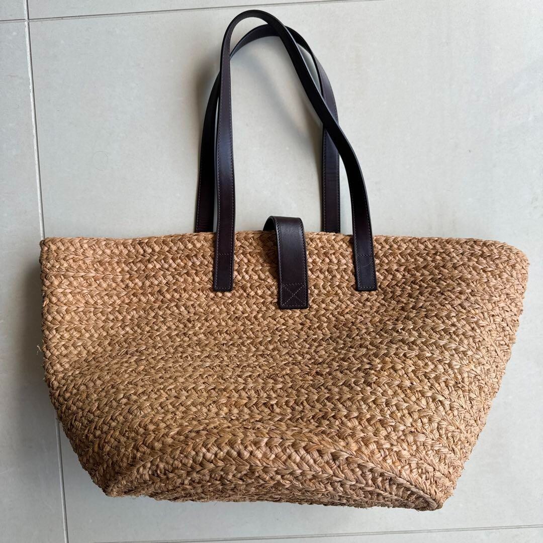 SAINT LAURENT YSL Raffia pannier Tote bag One Shoulder Bag
