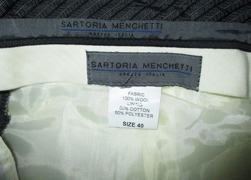 SARTORIA MENCHETTI "Angelico" Gray 100% Wool Dress Pants Men's Size 40X34 NWT - Picture 5 of 6
