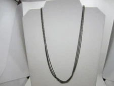  Silpada Sterling Silver Triple Strand (SLVR,BLK,SLVR) Small Popcorn Necklace 