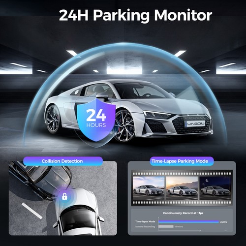 5K Dash Cam Night Vision 5.8GHz WiFi&GPS 24H Loop Recording APP Control G-Sensor - Picture 7 of 11