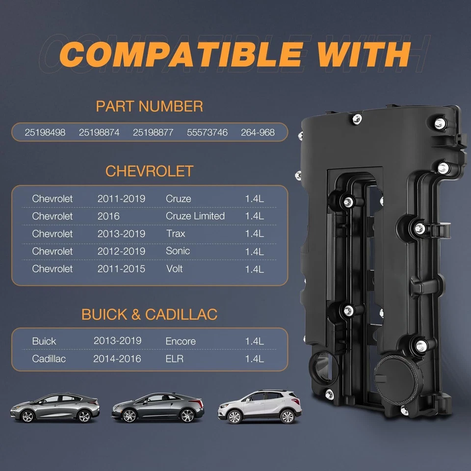 Nilight Engine Valve Cover Compatible with Cadillac ELR 2014 2015 2016 - Image 2 of 4
