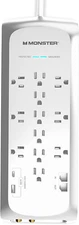 Monster Power Strip Surge Protector with USB Ports - Heavy Duty Protection - for