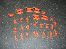 Vintage Lot of Plastic Toy Indians and Horses