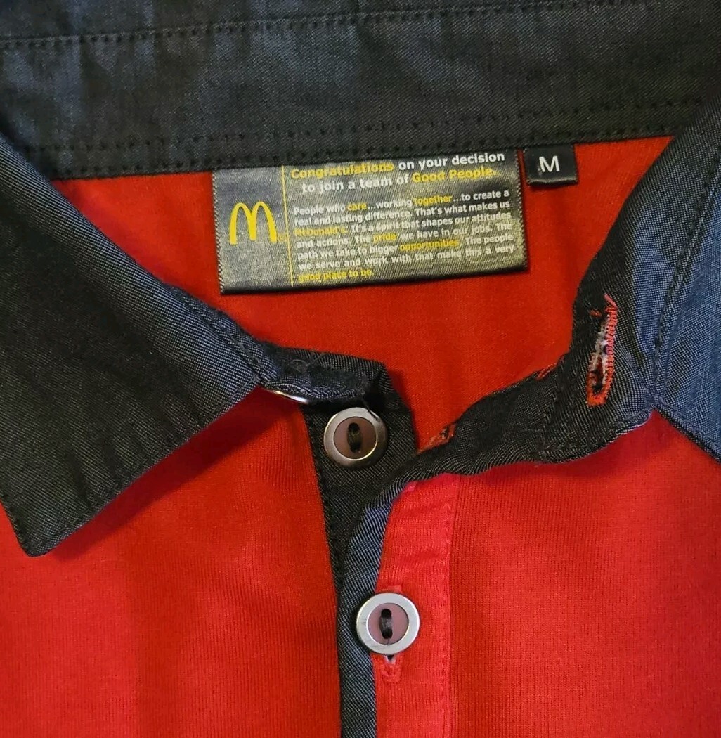 McDonalds Medium Button Shift Leader Red Pocket E… - image 2