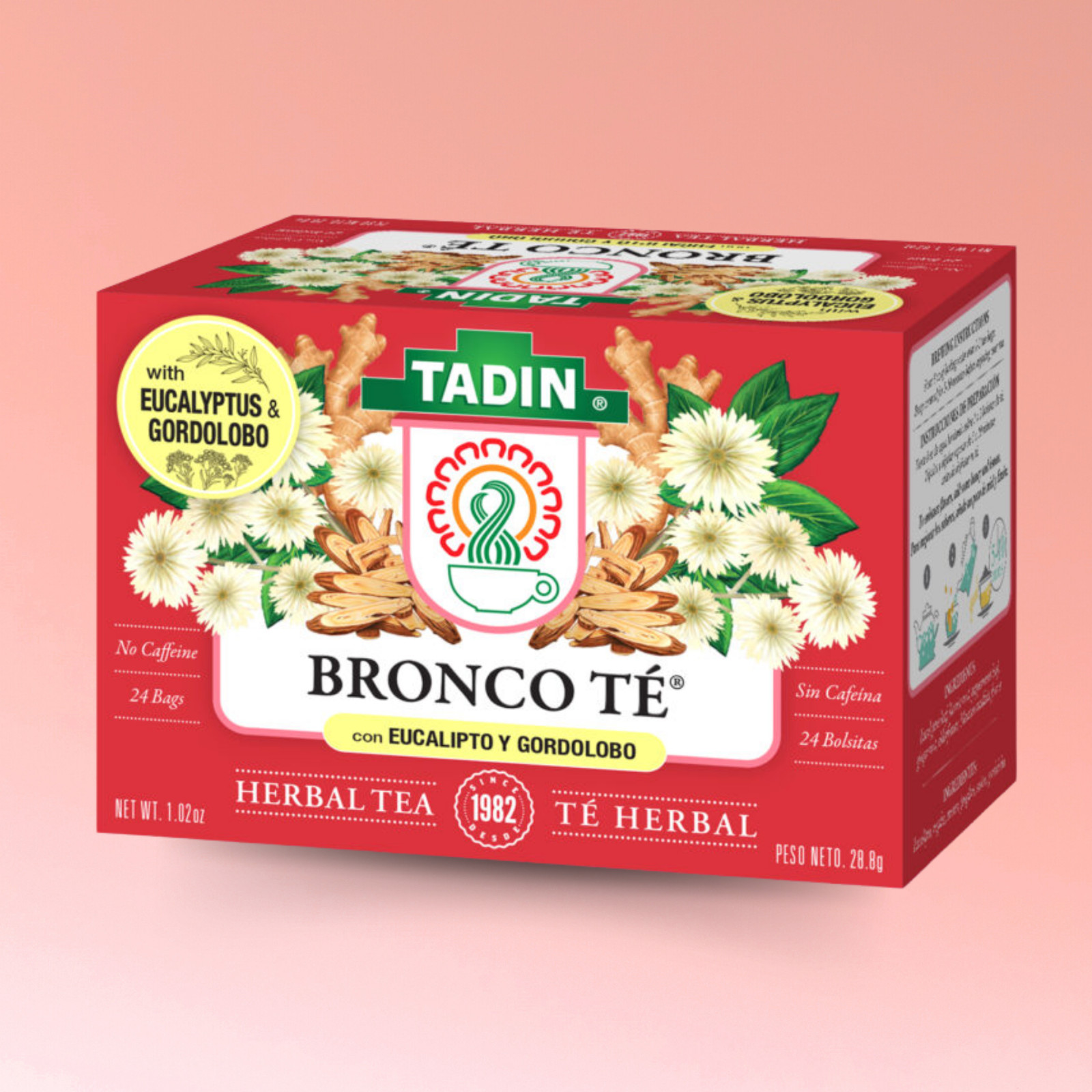 Tadin Bronco Tea, 24 Bags 1.02 fl oz, with Eucalyptus & Gord