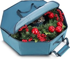 Wreath Storage Container - Hard Shell Christmas Wreath Storage Bag with Interior