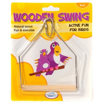 HappyPet Vogelschaukel aus Holz für Wellensittich Kanarienfinkkäfig Zubehör Spielzeug 21050 NEU!