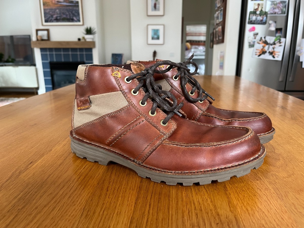 Clarks Sawtel Summit Boots Mens 8.5 Brown Leather | eBay display picture 1