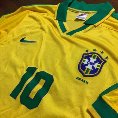 Nike 1997 Brazil Home Jersey Yellow - No.10 Size M used Excellent