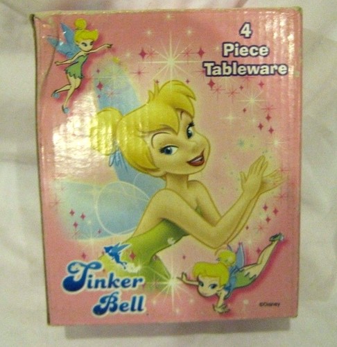 Disney Tinkerbell Mealtime Dinnerware Set Includes Bowl,Mug, & Flatware-New! - Picture 2 of 2