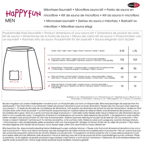 Saunakilts Mikro Flanell Damen Herren Saunahandtücher Sarong Happyfun CelinaTex - Bild 5 von 80