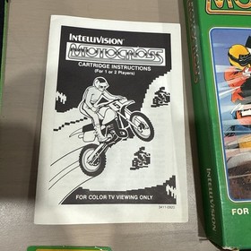 Intellivision Motocross Complete w/ Original Box Game Manual & Overlays CIB