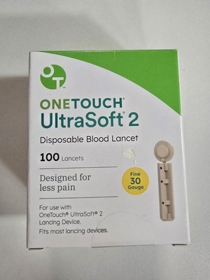 One Touch Ultra Soft 2 Fine 30 Gauge Blood Lancet 100 Lancets exp 4/28