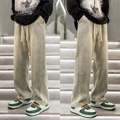 Jeans mit Kordelzug und geradem Bein für Herren entworfen für urbane Modetrend
