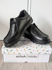 Schuh Kids School Shoes - BTS Lazer Jnr - Black Leather Lace Up - UK Jnr 2