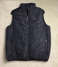 Electric Heated Vest Size XL Black Quilted Puffer Thermal Reflective Full Zip