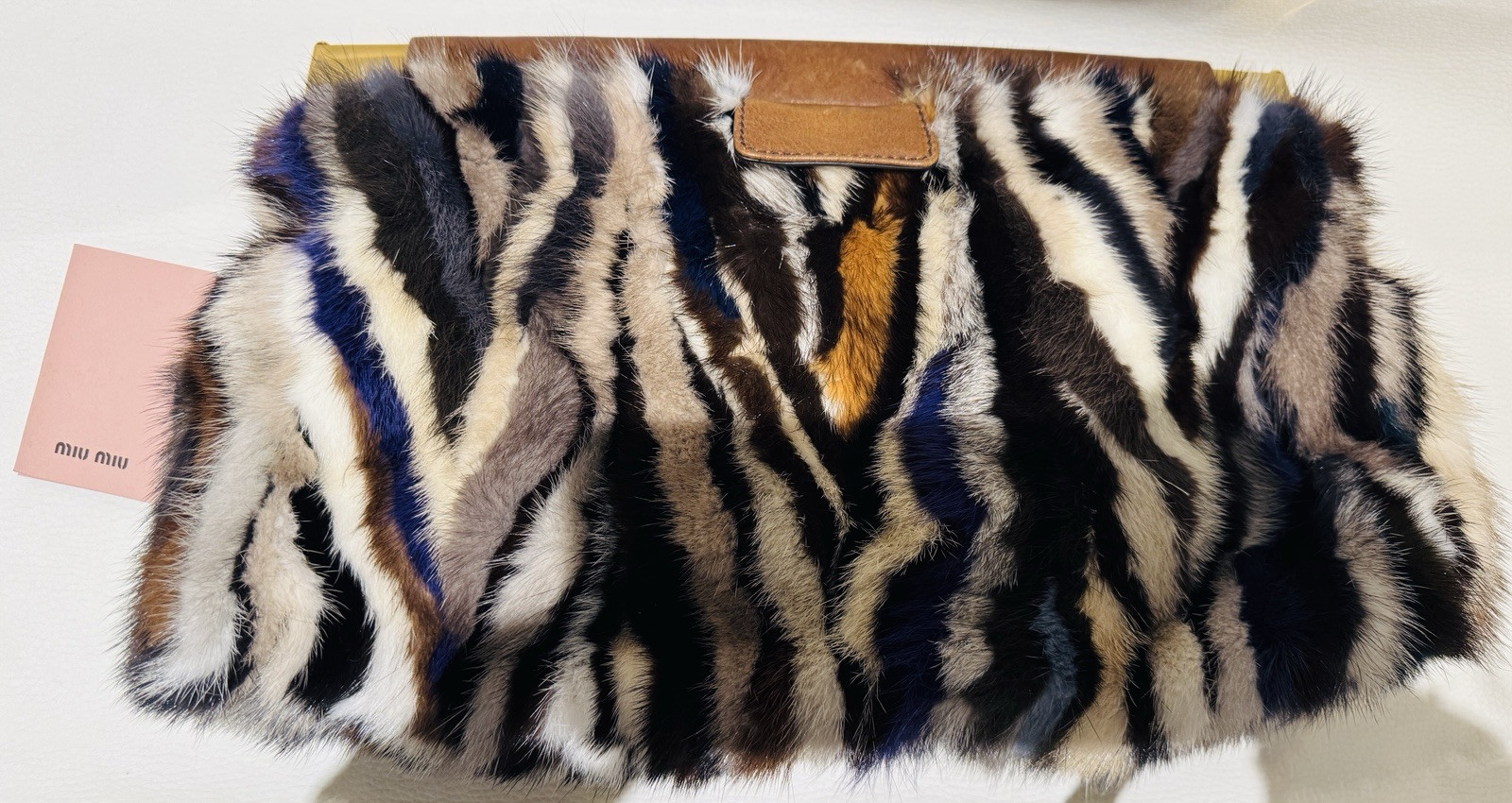 Miu Miu Clutch Bag In Rainbow Mink Patchwork Mult… - image 12