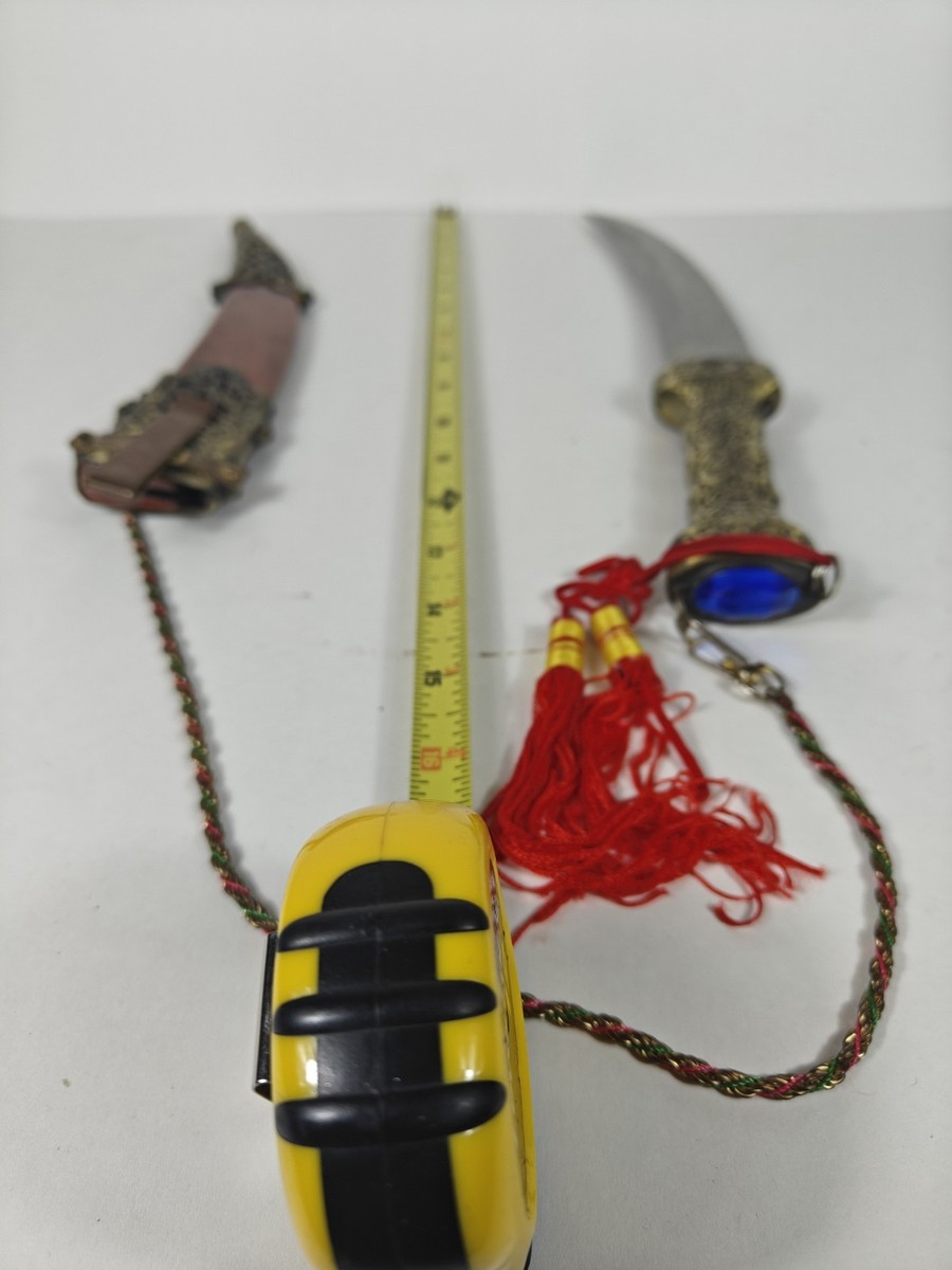 Ornate Decorative Dagger Knife with Sheath & Tassel - Collectible Display View 3